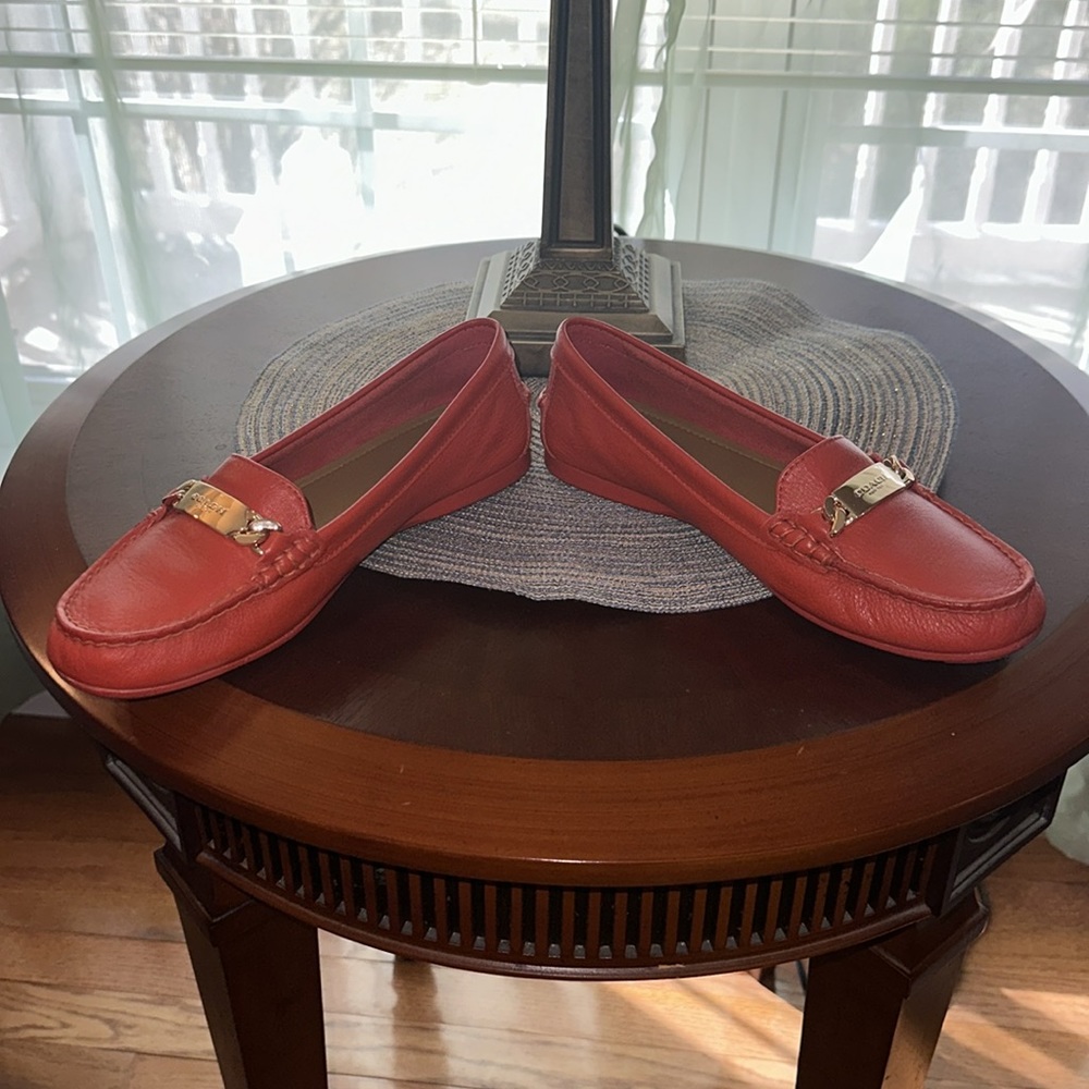 Orange Coach Loafers 7.5 - Picture 7 of 16